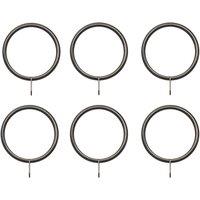 Renaissance Black Nickel Metal Curtain Rings 19mm 6 Pack (818CK)