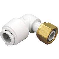 FloPlast FloFit+ Plastic Push-Fit Angled Tap Connector 15mm x 1/2" (818RF)
