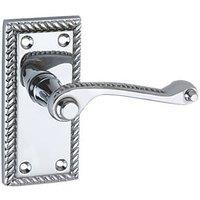 Smith & Locke Fire Rated Latch Door Handles Pair Polished Chrome (8198P)