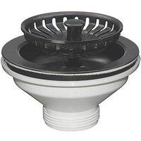 ETAL Sink Strainer Waste without Overflow Black 90mm (819JL)