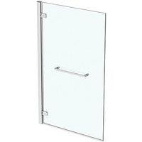 Ideal Standard i.life Frameless Silver Hinged Bath Screen w/ Towel Rail Right-Handed 900-925mm x 1505mm (819KU)