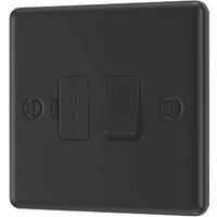 LAP 13A Switched Fused Spur Matt Black with Black Inserts (820PN)