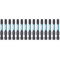 Erbauer 1/4" 50mm Hex Shank TX30 Screwdriver Bits 15 Pack (821JL)
