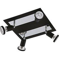 Eglo Sarria LED 4-Spot Ceiling Light Black 5W 345lm (821PL)