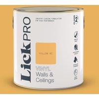 LickPro 2.5Ltr Yellow 02 Vinyl Matt Emulsion Paint (821TM)