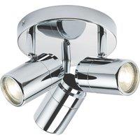 Knightsbridge Round 3-Light Triple GU10 Ceiling Spotlight Polished Chrome (823GE)