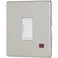 Contactum Lyric 13A Unswitched Fused Spur with Neon Brushed Steel with White Inserts (823RR)