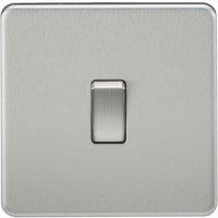 Knightsbridge Screwless 10AX 1-Gang 1-Way Double Pole Switch Brushed Chrome (823YA)