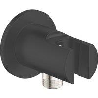 Grohe Vitalio Universal Shower Outlet with Wall Holder Matt Black 84mm (823YX)