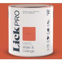LickPro 2.5Ltr Orange 01 Vinyl Matt Emulsion Paint (824TM)