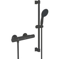 Grohe Precision Start HP Rear-Fed Exposed Matt Black Thermostatic Shower Mixer Set (824YX)