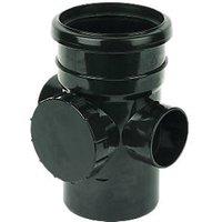 FloPlast Push-Fit 2-Boss Single Socket Access Pipe Black 110mm (82593)