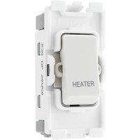 British General Nexus 800 Grid 20A Grid DP 'Heater' Printed Switch White (825PY)