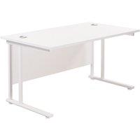 TC Group Aztec Twin Upright Rectangular Office Desk White/White 1200mm x 800mm (825TT)