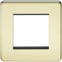 Knightsbridge Screwless 2-Module Modular Faceplate Polished Brass (825YA)