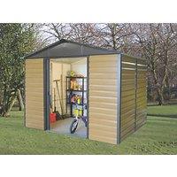 Yardmaster 9' 6" x 6' (Nominal) Apex Shiplap Metal Shed Brown (8278F)