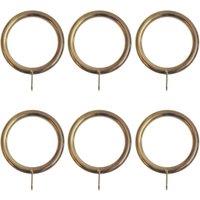Renaissance Antique Brass Metal Curtain Rings 19mm 6 Pack (827CK)