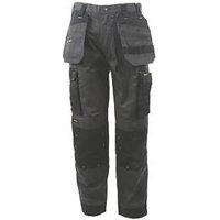 Stanley Austin Work Trousers Grey/Black 40" W 31" L (827RX)