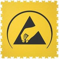 Ecotile ESD X-Joint Logo Interlocking Floor Tile Black / Yellow 7mm (827YU)