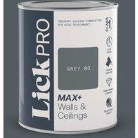 LickPro Max+ 1Ltr Grey 08 Matt Emulsion Paint (828TM)