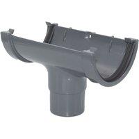 FloPlast MiniFlo uPVC Half Round Running Outlet Anthracite Grey 76mm x 50mm (828YE)