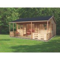 Shire Kingswood 19' 6" x 17' 6" (Nominal) Reverse Apex Timber Log Cabin with Assembly (82962)