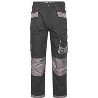 JCB Trade Plus Rip-Stop Work Trousers Black/Grey 30" W 32" L (829KV)