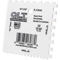 Marshalltown QLT 2, 3, 6 & 6 x 3mm Square Notch Tile Spreader 4" (830GL)