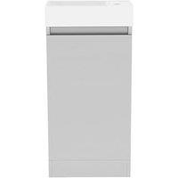 Newland Single Door Floor Standing Vanity Unit with Basin Matt Pearl Grey 400mm x 220mm x 850mm (830RN)