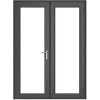 Crystal Anthracite Grey Double-Glazed uPVC French Door Set 2090mm x 1490mm (831JK)