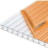 Axiome Twinwall Polycarbonate Roofing Sheet Clear 1050mm x 16mm x 1000mm (832JC)