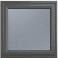 Crystal Top Opening Obscure Triple-Glazed Casement Anthracite on White uPVC Window 820mm x 820mm (832JN)