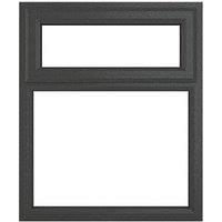 Crystal Top Opening Clear Double-Glazed Casement Anthracite on White uPVC Window 905mm x 1040mm (832JP)