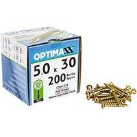 Optimaxx PZ Countersunk Wood Screws 5mm x 30mm 200 Pack (832TY)