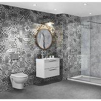 Splashwall Abruzzo Bathroom Wall Panel Matt Grey 2420mm x 1200mm x 10mm (833KU)