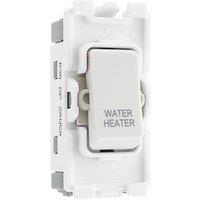 British General Nexus 800 Grid 20A Grid DP 'Water Heater' Printed Switch White (833RF)