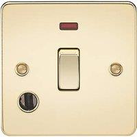 Knightsbridge 20A 1-Gang DP Control Switch & Flex Outlet Polished Brass with LED (833TX)