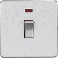 Knightsbridge 45A 1-Gang DP Control Switch Brushed Chrome with LED (833TY)