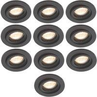 Electralite Yate Adjustable Fire Rated Downlights Black 10 Pack (833VJ)