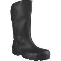 Dunlop Devon Size 6 Black Steel Toe Cap Safety Wellies (833XH)