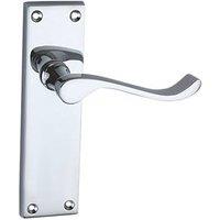 Smith & Locke Fire Rated Latch Door Handles Pair Polished Chrome (8346P)