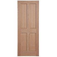Unfinished Oak Wooden 4-Panel Internal Victorian-Style Door 2032mm x 813mm (834FA)
