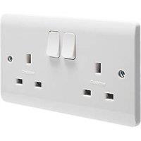 Crabtree Instinct 13A 2-Gang SP Switched Socket White (834HV)
