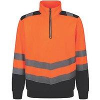 Regatta Pro Hi-Vis 1/4 Zip Fleece Orange/Navy Small 41" Chest (834JW)