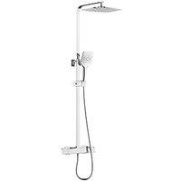 Bristan Craze Rear-Fed Exposed Chrome Thermostatic Bar Mixer Shower with Adjustable Riser Kit & Diverter (834RH)