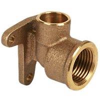 Endex Brass End Feed Adapting 90 Wall Plate Elbow 15mm x 1/2" (83561)