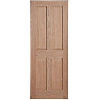 Unfinished Oak Wooden 4-Panel Internal Victorian-Style Door 2040mm x 826mm (835FA)