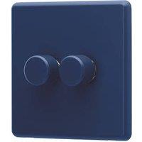 Arlec 2-Gang 2-Way LED Dimmer Switch Blue (835RU)