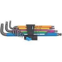 Wera L-Keys Metric Multicolour Holding Function Long Arm Hex-Plus Set 9 Pieces (837FP)