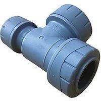 PolyPlumb Enhanced Plastic Push-Fit Reducing Tee 22mm x 15mm x 22mm (837RF)